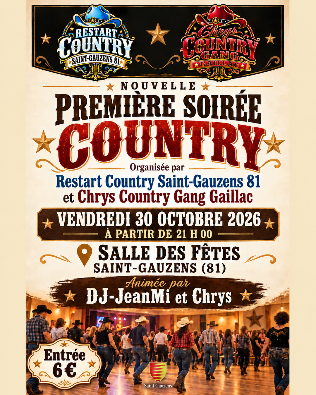 Affiche Événement country — 30 octobre 2026
