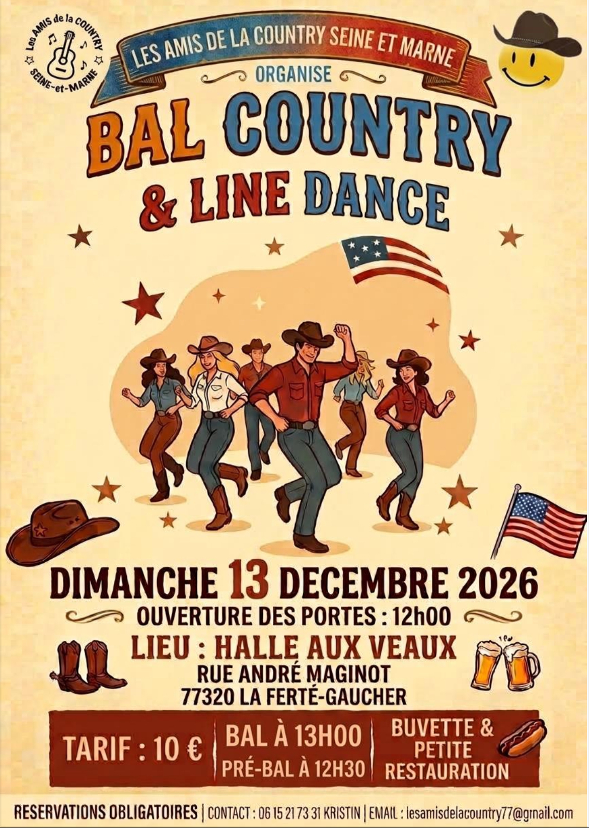 Affiche Événement country — 13 décembre 2026